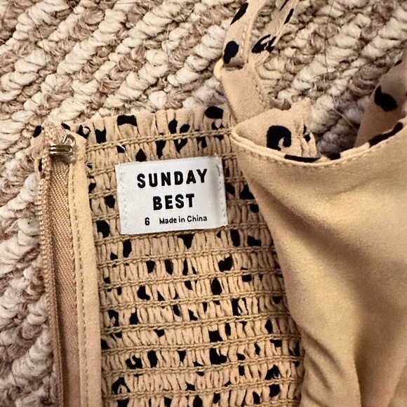 Aritzia Sunday Best Flirt Mini Dress Leopard Size 6 - Picture 3 of 6